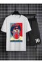 Maradona Diego Armando Printed 100% Cotton Crewneck Children's T-Shirt-Shorts Two-Piece Set