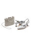 Women's 5 cm Stone Embellished Evening Dress Shoes and Black Stone Bag Set - 6