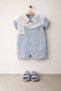 Baby Boy Scarf and Stripe Patterned Salopet Set for Holidays, Special Occasions, Daily Wear
