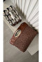 Handmade Leather Handle Straw Handbag Tan Color (36X25Cm) - 3