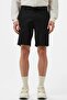 Men's Regular Fit Black Bermuda Shorts Men's Linen Cotton Bermuda Shorts Black
