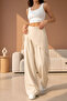 Women's High Waist Asymmetrical Design Palazzo Trousers - 4