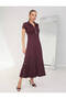Women's Plum Color Snap Closure Short Sleeve Dress