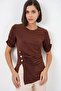 Women's Crew Neck Button Detailed Sandy Blouse 992 - 2