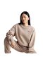 Asmc Loose Ss Women's Brown Sweatshirt Kf8865 - 5