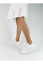 White Color Lace-Up Women's Sneakers Knitwear Knitted Sports Shoes - 5