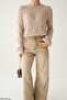 Women's Openwork Sleeve Gathered Knitwear Sweater - 2