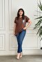 Denim Stone Detailed Combed Cotton Blouse - 2