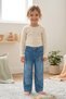 Girl's Daisy Embroidered Wide Leg Jeans - Loose Fit Denim - 6