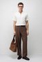 White Textured Knitted Polo Collar Men's T-Shirt - 3
