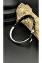 Men's Braided Leather Bracelet – with Stainless Steel Hook – Handmade Jewelry - 2