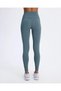 Sage Green Seamless Two-Piece Set Leggings and Bra - Gathering Sports Leggings - 2