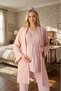 Women's Jacquard Shawl Collar Maternity 3-Piece Pajama Set