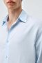 Baby Blue 100% Lyocell Striped Textured Men's Shirt - 6