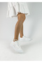 White Color Lace-Up Women's Sneakers Knitwear Knitted Sports Shoes - 3
