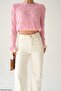 Women's Openwork Sleeve Gathered Knitwear Sweater - 2