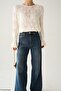 Women's Openwork Sleeve Gathered Knitwear Sweater - 2