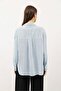 Blue Oversize Striped Women's Shirt - 6