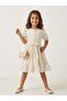 Printed Flared Linen Girls' Dress