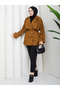 Button Detailed Belted Oversize Bondit Trench Coat Rc803107 - 5