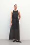 Long Dress with Belt Detail - Black - 2