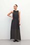 Long Dress with Belt Detail - Black - 3