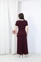 Women's Polo Collar Zipper Detailed Plum Dress - 3
