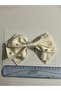 Premium Pearl-Embellished Satin Bow Hair Clip - Stylish Design Hair Accessory - 3