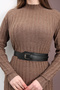 Special Design Crescent Buckle Leather Women's Pants Belt, Dress Belt, Coat Belt - 3