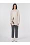 Printed Detailed Viscose Linen Tunic Cream 21101 - 4