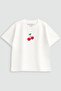 Girl's Cherry Printed T-Shirt 100% Cotton Summer Cute Design (1-5 Years)