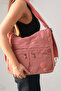 Viola Rosetti Dusty Rose Women's Multi-Compartment Waterproof Crinkle Daily Backpack Crossbody Hand and Shoulder Bag