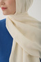 60% Floss 40% Cotton Logo Shawl_Krem - 3