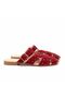 Burgundy Suede Women's Square Toe Sabo Slippers with Pin Detail and Buckle - 4