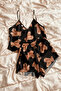 Bear Printed Strappy Satin Shorts Set - 4