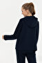 Women's Navy Blue Hooded Sweatshirt 50254470-Vr033 - 5