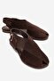 Monaro Brown Suede Genuine Leather Women's Sandals