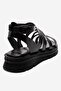 Elsa Black Genuine Leather Multi-Strap Women's Flip-Flop Sandals - 5