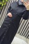 Women's Clothing Plus Size Buttoned Hooded Full Length Denim Dress - 7