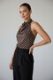 Women's Polka Dot Halter Neck Blouse - 2