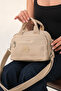 Delavavia Beige Women's Multi-Compartment Waterproof Crinkle Daily Crossbody and Shoulder Bag