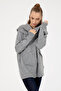 Women's Gray Melange Crew Neck Sweater 50253330-Vr086 - 2