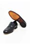 Dark Blue Laceless Genuine Leather Men's Shoes - 3