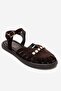 Chiela Brown Suede Genuine Leather Ankle Strap Women's Sandals - 3