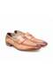 Tan Color Laceless Genuine Leather Men's Shoes
