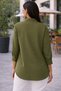Women's Classic Collar Half Sleeve Buttoned Pocket Detailed Comfortable Fit Casual Khaki Shirt - 3