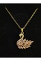 316L Steel Pink Swan Pendant/Gold - 3