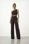 Atlas Double Fabric One-Shoulder Crop Top and Floral Accessory Pants Set - 2