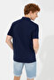 Men's Navy Blue Polo Neck T-Shirt 50249192-Vr033 - 5