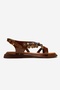 Hush Tan Genuine Leather Beaded Women's Flip-Flop Sandals - 4